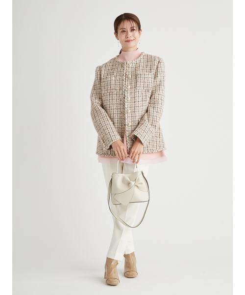 セール 50%OFF】パイピングツイードジャケット(506586706 セール 50%OFF】パイピングツイードジャケット(506586706