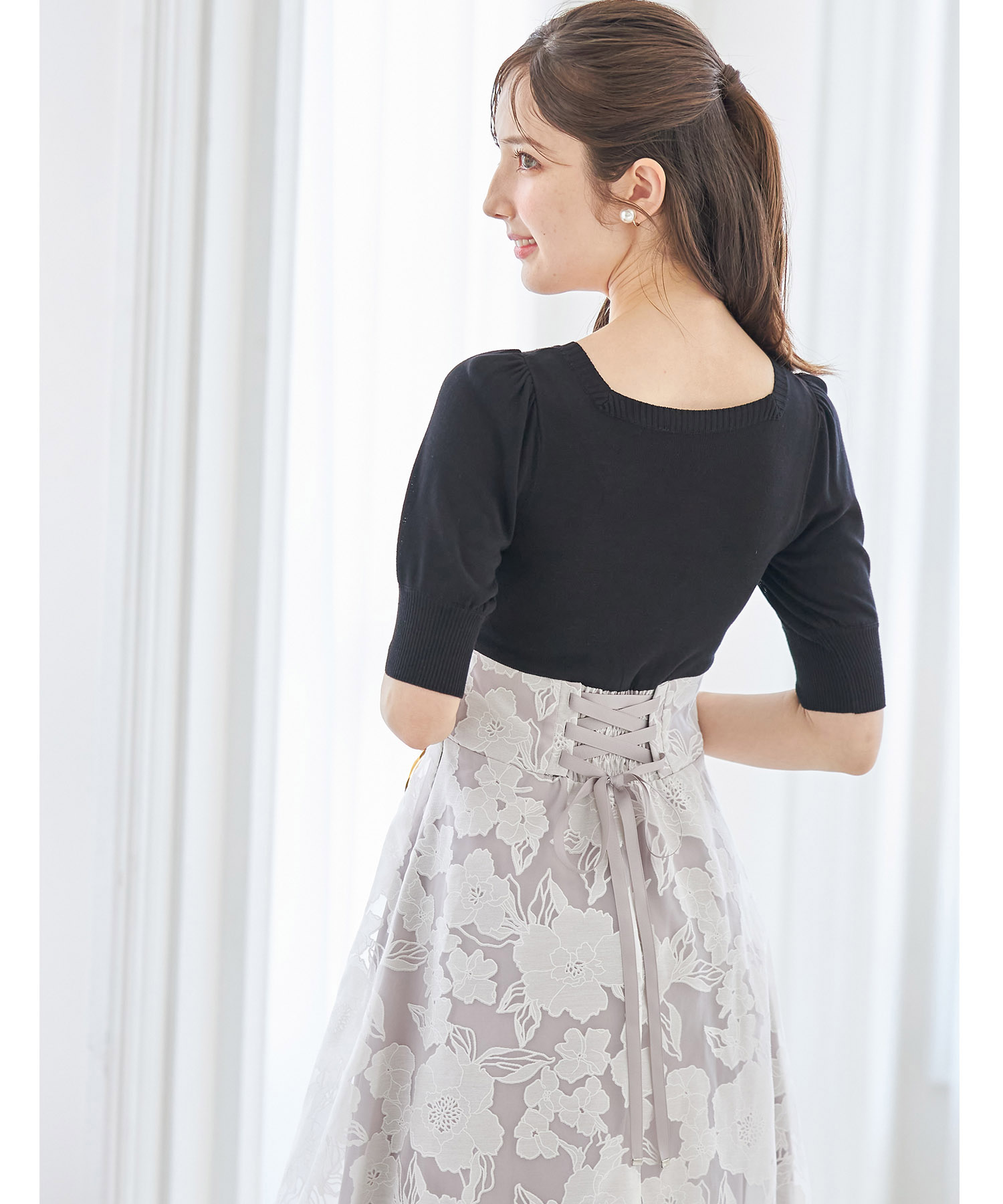 トッコクローゼット tocco closet バックレースアップオパール