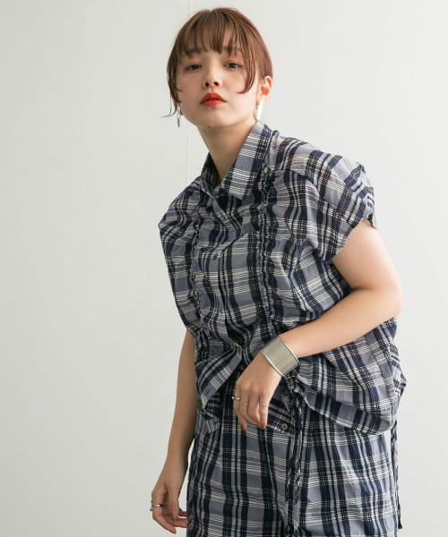 ドロストシアーチェックブラウス KBF｜ドロストシアーチェックブラウス | Rakuten Fashion(楽天