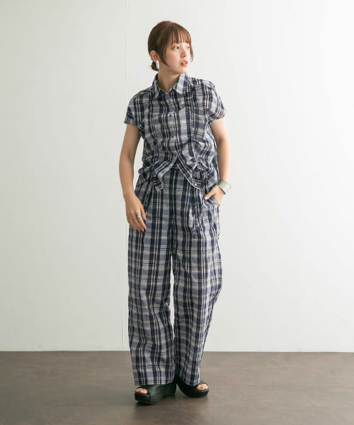 ドロストシアーチェックブラウス KBF｜ドロストシアーチェックブラウス | Rakuten Fashion(楽天