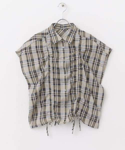 KBF / ケービーエフ ドロストシアーチェックブラウス KBF｜ドロストシアーチェックブラウス | Rakuten Fashion(楽天