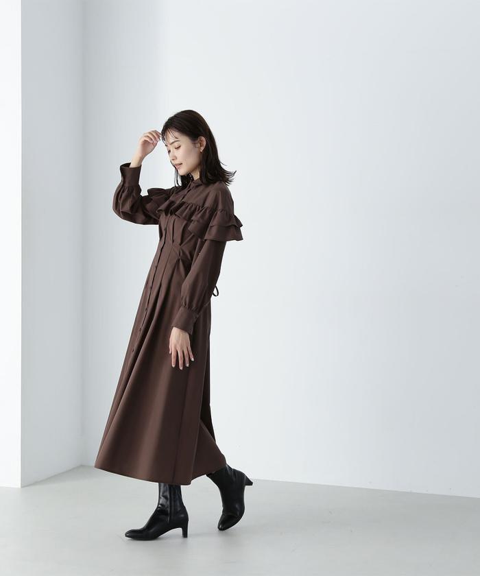 セール 50%OFF】ヨークフリルシャツワンピース 24AW(506616239