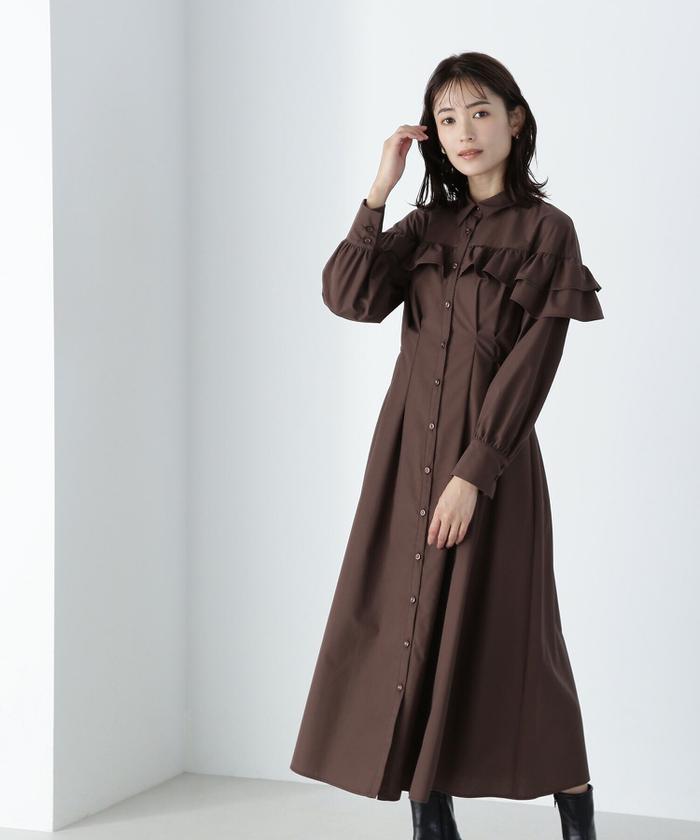 セール 50%OFF】ヨークフリルシャツワンピース 24AW(506616239