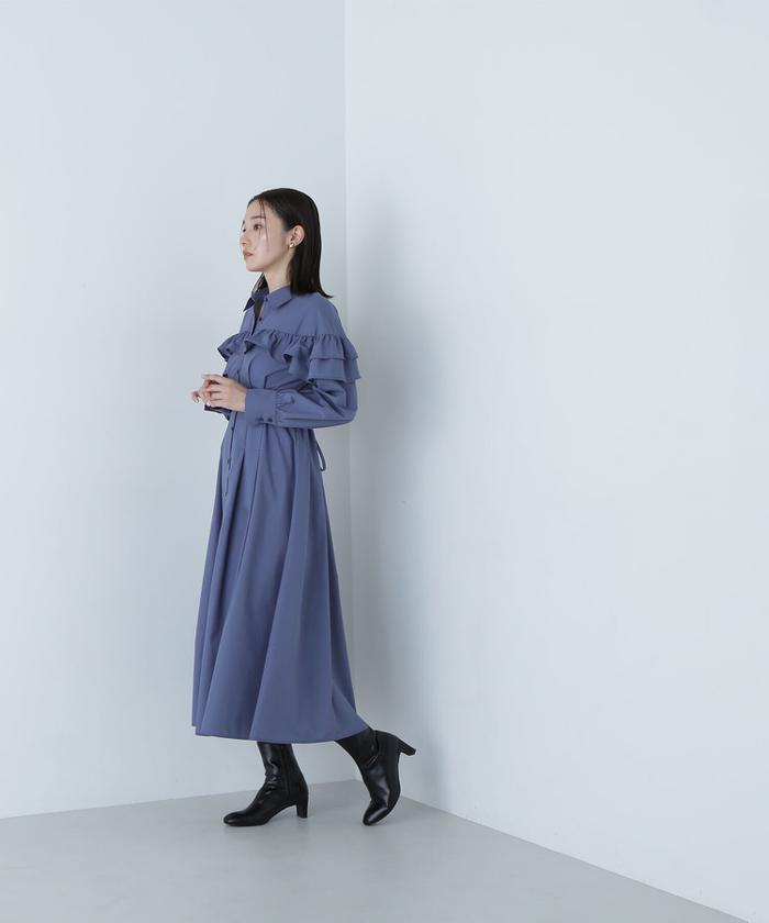 セール 50%OFF】ヨークフリルシャツワンピース 24AW(506616239