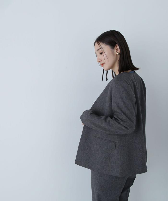 シャークスキン SETUP ノーカラージャケット 24AW(506645722