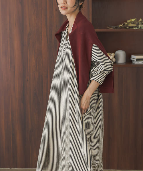 セール 50%OFF】ストライプロングワンピース(506649429