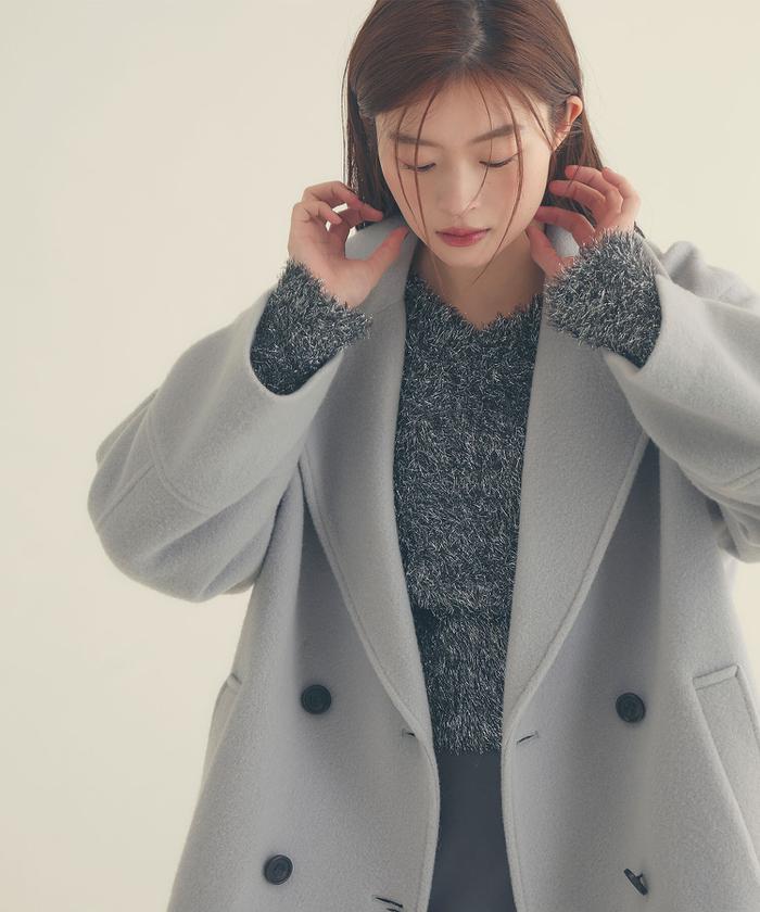 ダブルブレストフォルムミドルコート 24AW ダブルブレストフォルムミドルコート 24AW｜ナチュラル