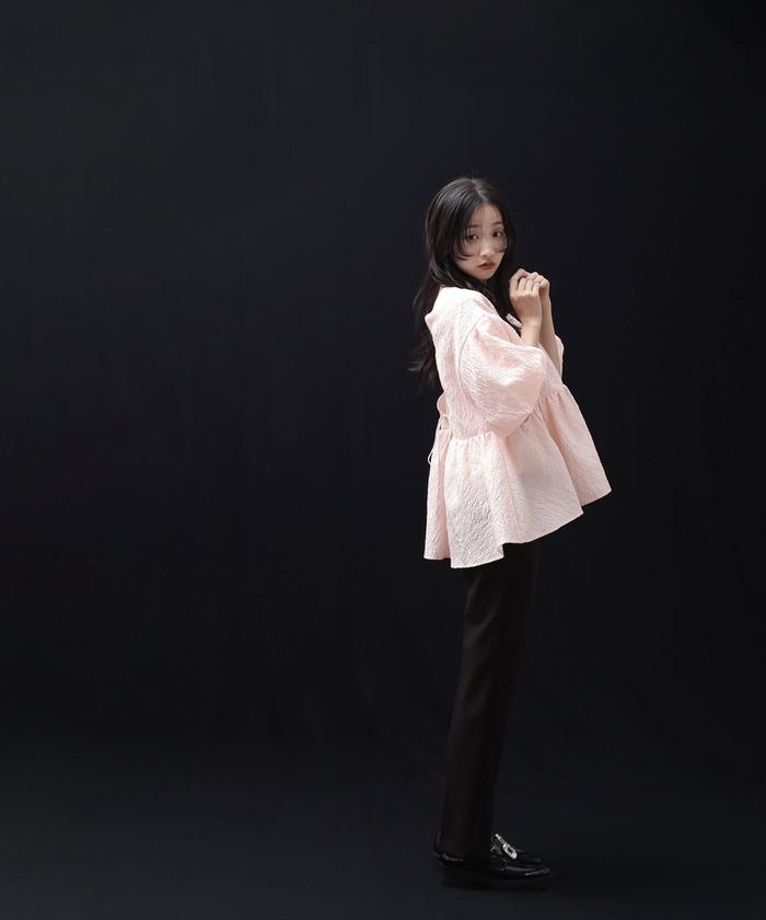 NATURAL BEAUTY BASIC バックシャンジャガードペプラムブラウス NATURAL BEAUTY BASIC（ナチュラルビューティーベーシック）の