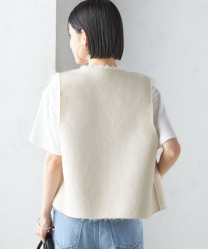 SHIPS for women / シップスウィメン リバーシブル フェイクファー ボンディング ジレ セール】リバーシブル フェイクファー ボンディング ジレ