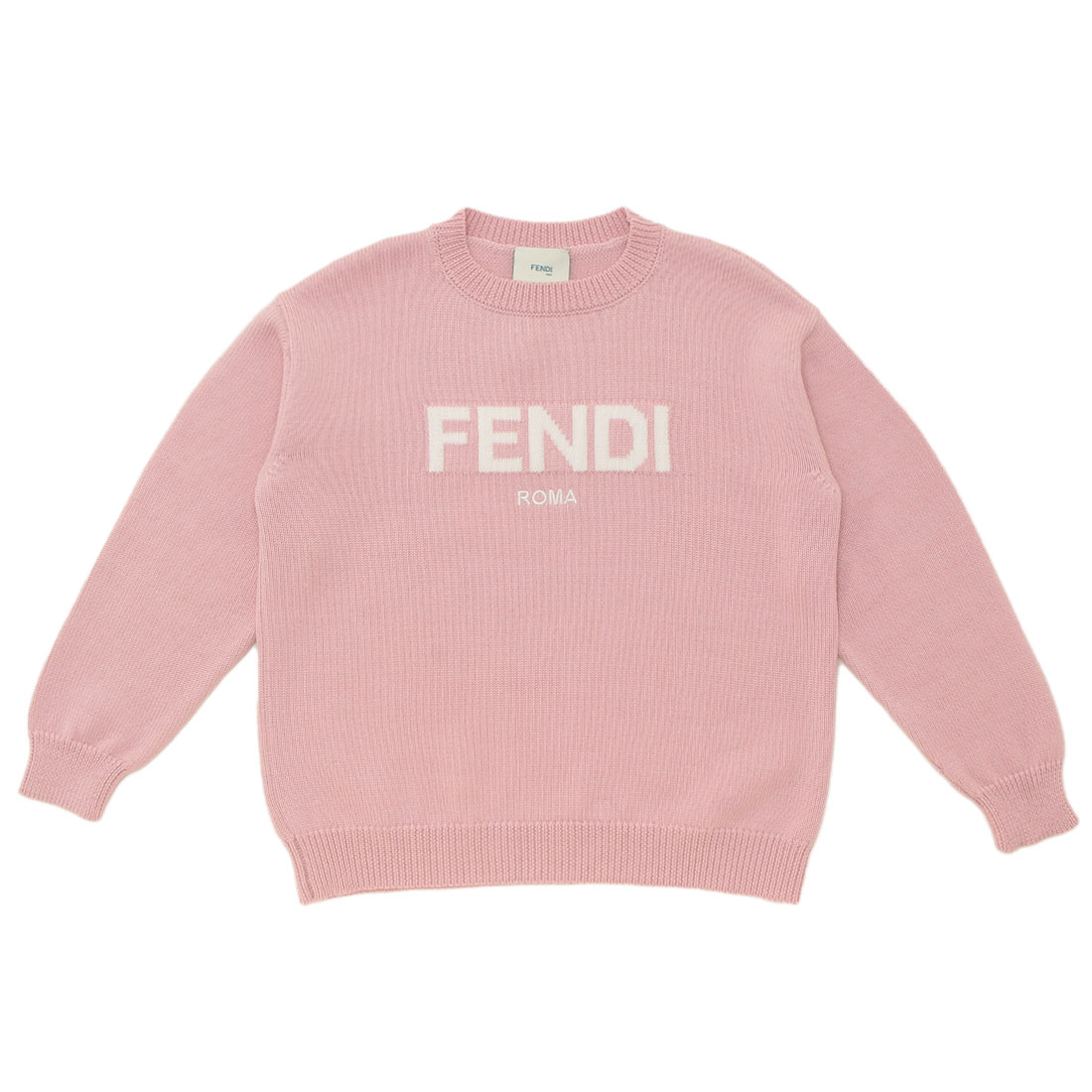 豪奢な フェンディ FENDI 子供服 ニット セーター ピンク ホワイト トップス