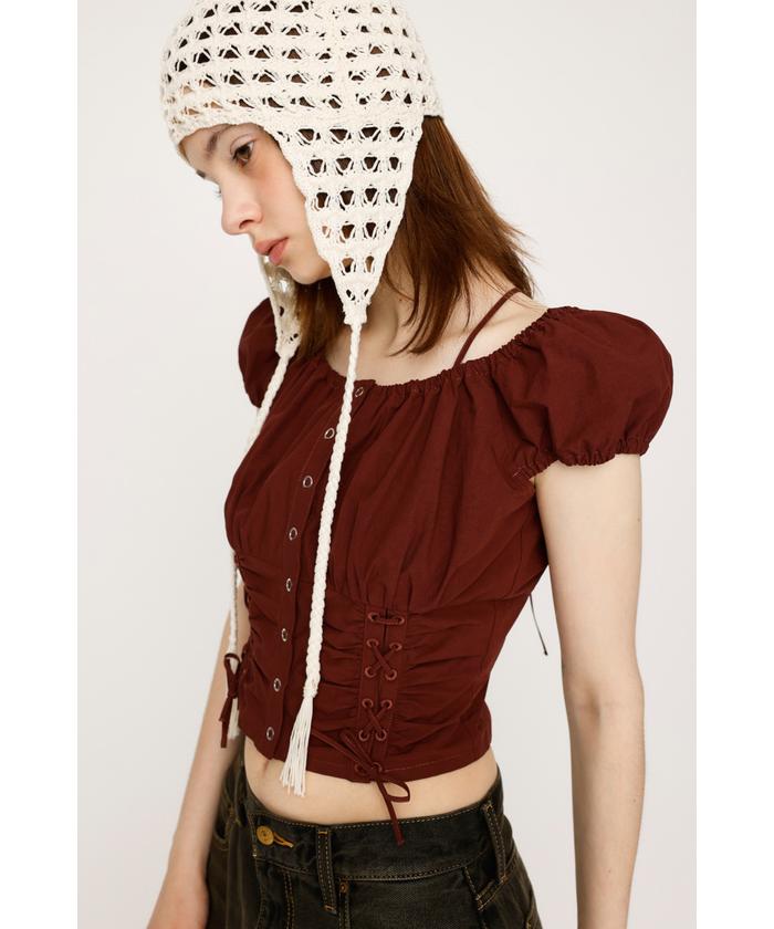 FRONT LACE UP BL フロント レース アップ ブラウス（シャツ