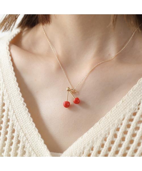 【ALIITA】CEREZA チェリー ゴールド コーラル ネックレス aliita-necklace-cherries-gold-