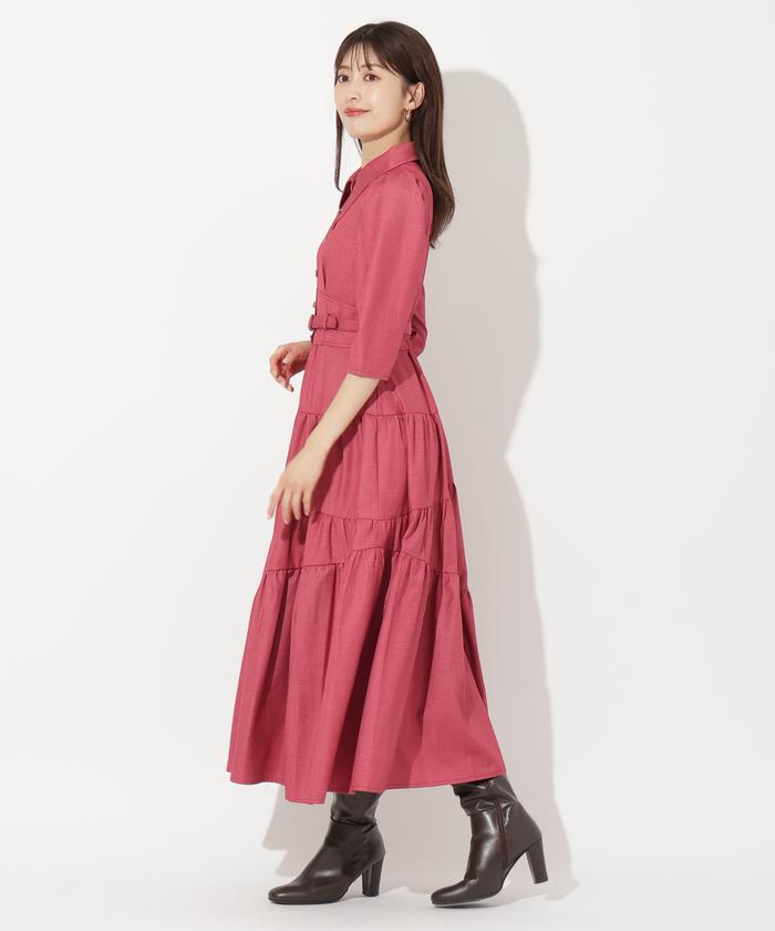 期間限定! DKNY ベルト シャツ ワンピース ダナキャランニューヨーク DKNY ☆$139 サテン素材ドルマン