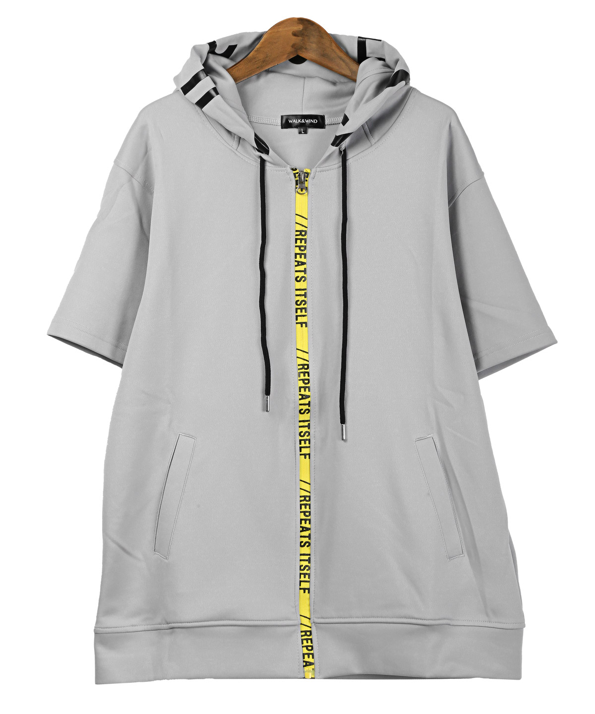 ラグスタイル LUXSTYLE 蛍光ファスナーロゴテープジップ半袖
