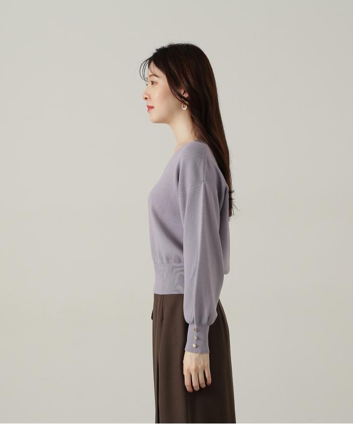 セール 10%OFF】Vネックドルマン総針ニット24AW(506554999