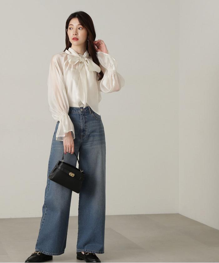 セール】2wayシアーボウタイブラウス24AW(506678131