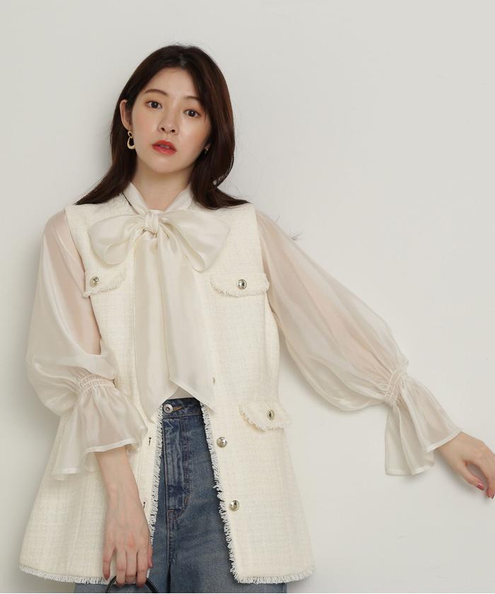 楽天市場】【SALE／30%OFF】2wayシアーボウタイブラウス24AW