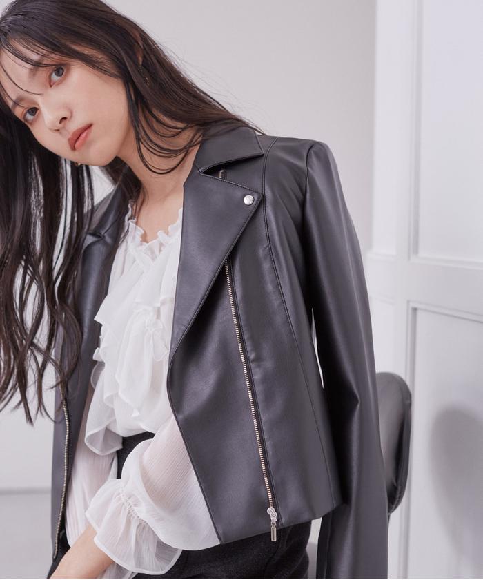 ボディドレッシングデラックス　リアルファー　ミンク　ショート　ジャケット　38 body dressing deluxeファー付きレザージャケット（body