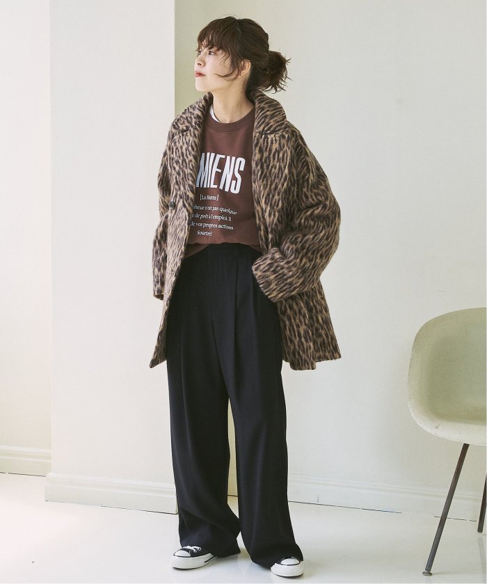 TICCA / ティッカ レオパードシャギーピーコート 0243410252
