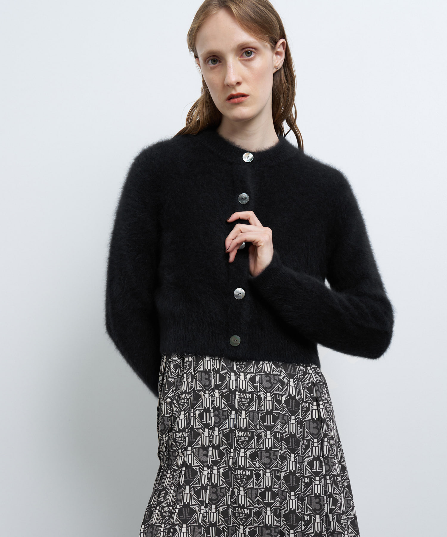 LANVIN en Bleu ストライプカーディガン 36 LANVIN en Bleu ストライプカーディガン 36