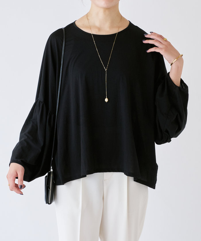 BEARDSLEY(ビアズリー)  袖ギャザーシアーTee　ブラック18700円 袖ギャザーシアーTee | BEARDSLEY(ビアズリー)レディース | PAL