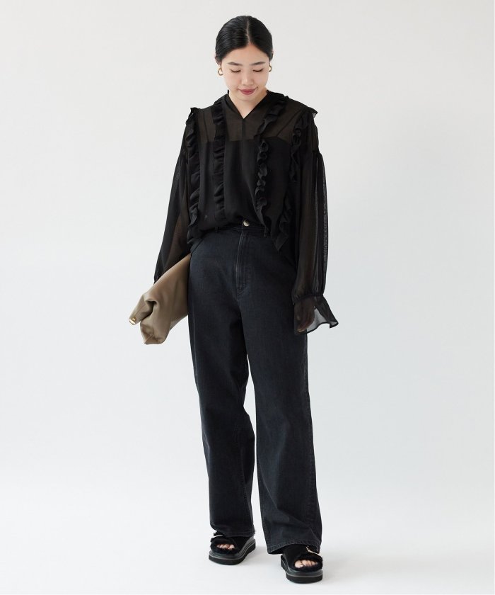 セール 30%OFF】シアーガーゼラッフルブラウス(506695088 セール 30%OFF】シアーガーゼラッフルブラウス(506695088