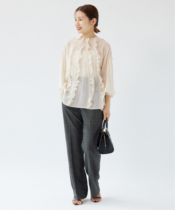 セール 30%OFF】シアーガーゼラッフルブラウス(506695088 セール 30%OFF】シアーガーゼラッフルブラウス(506695088