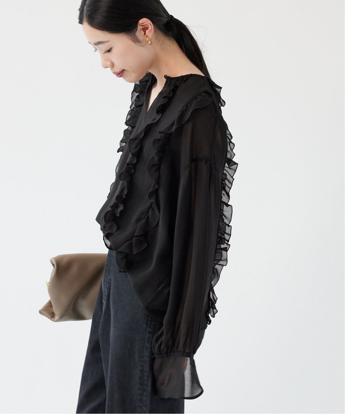 セール 30%OFF】シアーガーゼラッフルブラウス(506695088 セール 30%OFF】シアーガーゼラッフルブラウス(506695088