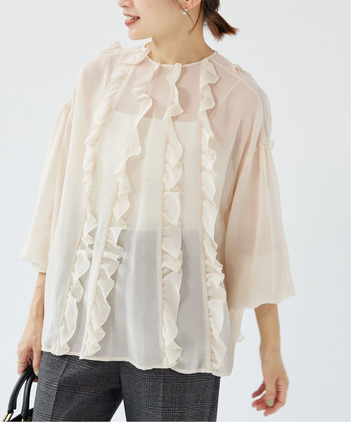 セール 30%OFF】シアーガーゼラッフルブラウス(506695088 セール 30%OFF】シアーガーゼラッフルブラウス(506695088