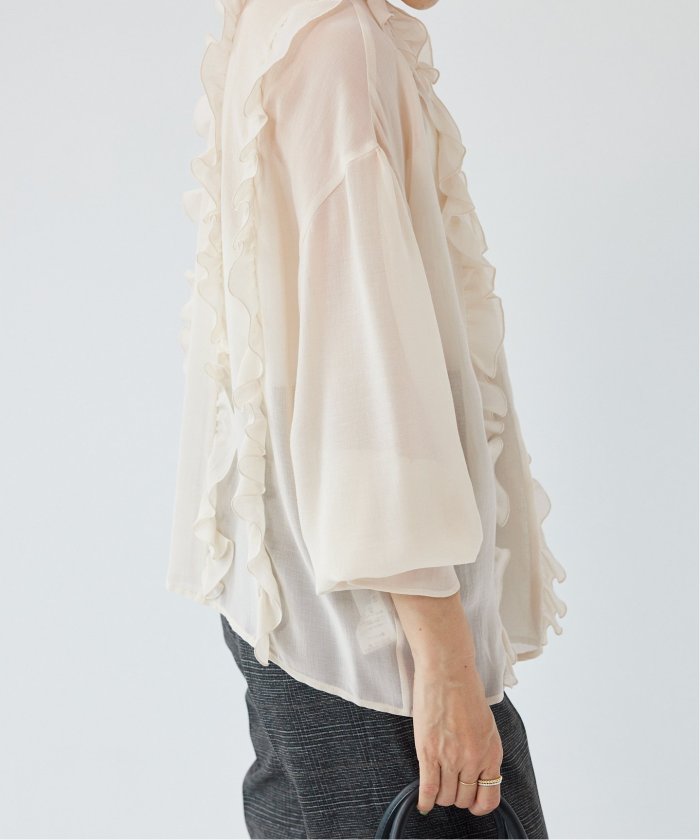 セール 30%OFF】シアーガーゼラッフルブラウス(506695088