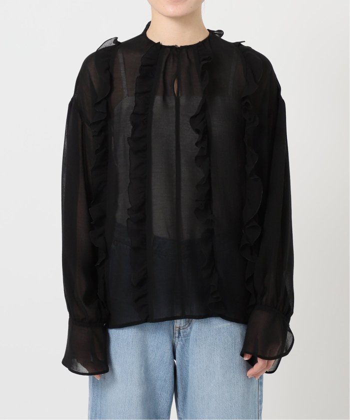 セール 30%OFF】シアーガーゼラッフルブラウス(506695088 セール 30%OFF】シアーガーゼラッフルブラウス(506695088