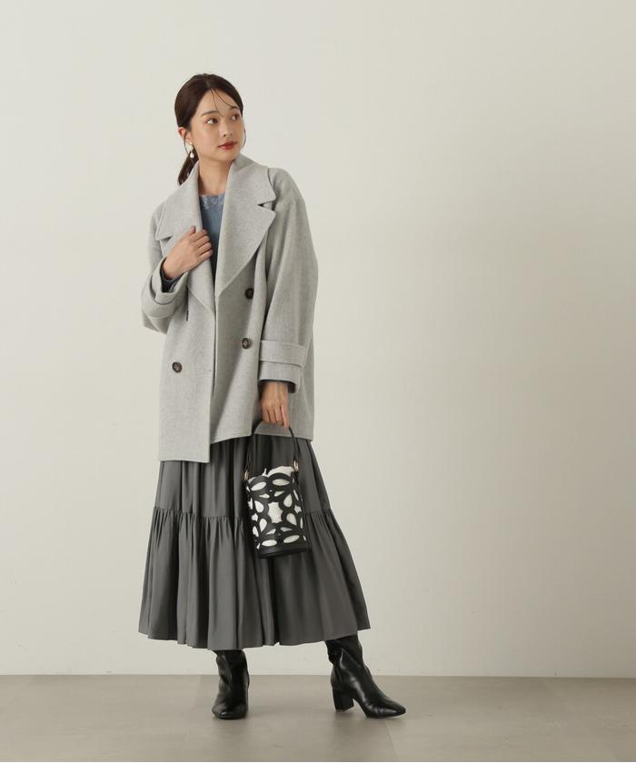 セール 50%OFF】ビッグカラーハーフコート 24AW(506590307 セール 50%OFF】ビッグカラーハーフコート 24AW(506590307