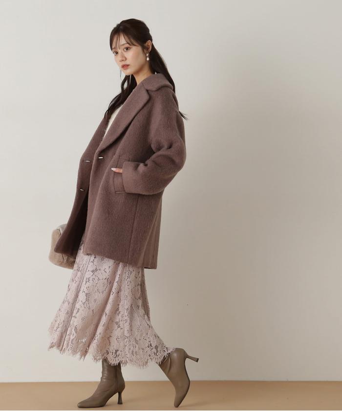 セール】ミドル丈シャギーコート 24AW(506590312 セール】ミドル丈シャギーコート 24AW(506590312