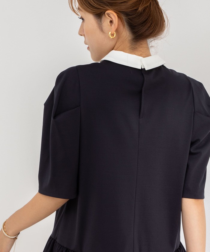 セール 45%OFF】衿付きペプラムプルオーバーカットソー
