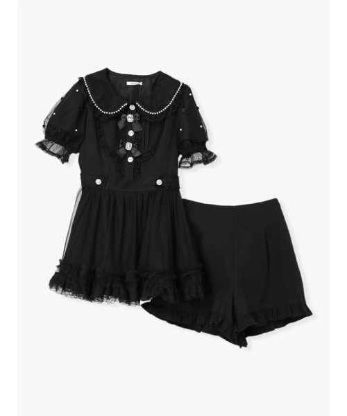 ノエミー NOEMIE メニーリボンドレッシーフレアセットアップ