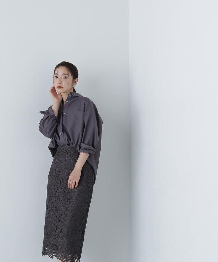 ANAYI（アナイ）の「ペイズリーケミカルレースタイト スカート