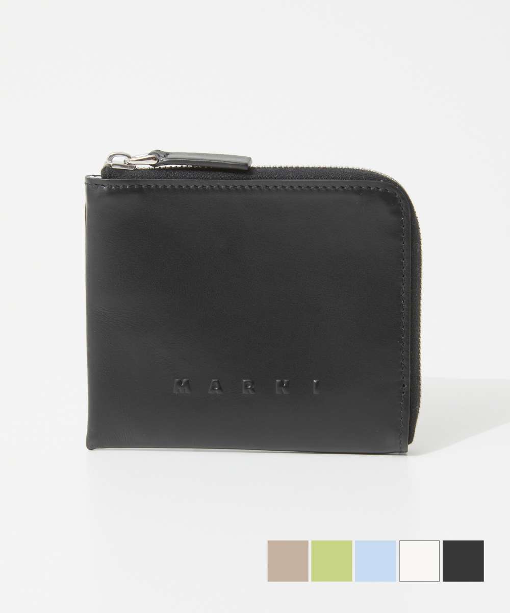 MARNI 青 コインケース 合成皮革 約10cm x 7cm ファッション小物