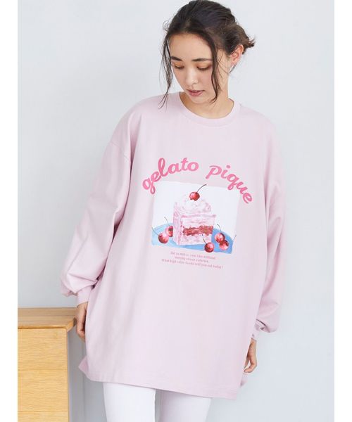 ジェラートピケ　新品　ロンT BIGシルエット　いちご　パンケーキ　チュニック ジェラートピケ 新品 ロンT BIGシルエット いちご パンケーキ