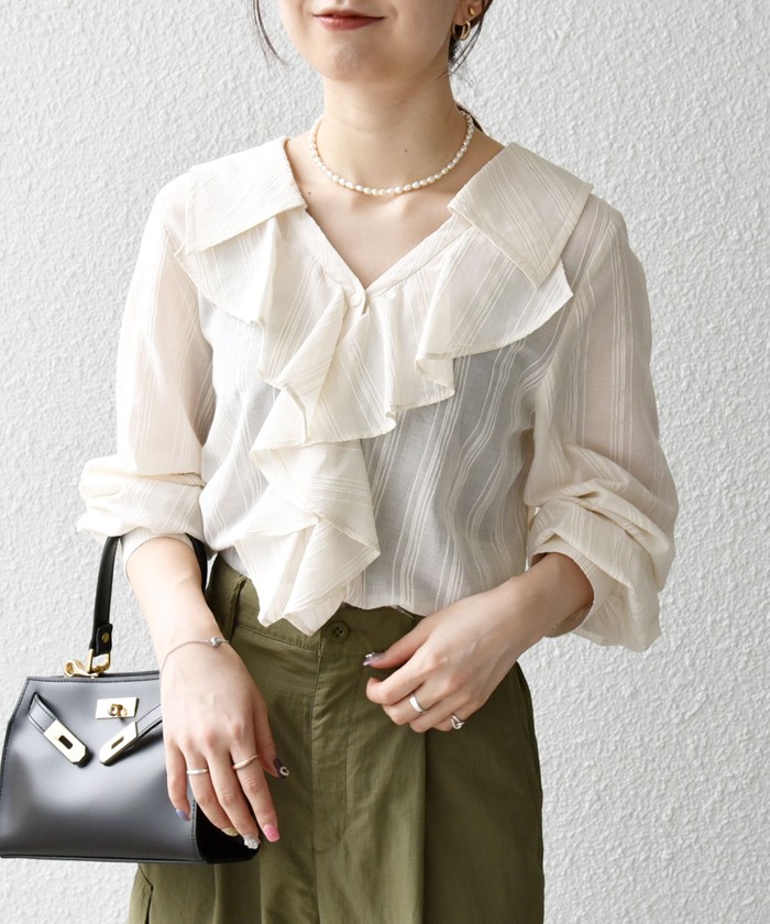 ella selectshop 2way ワインカップ ブラウス ella selectshop ♡ 2way ワインカップ ブラウス - メルカリ