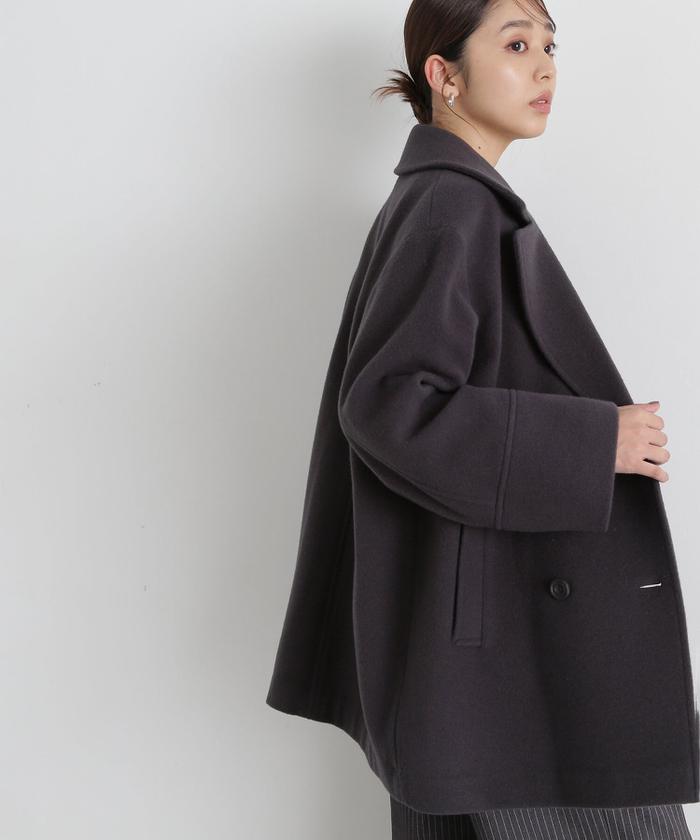セール 10%OFF】ダブルブレストフォルムミドルコート 24AW