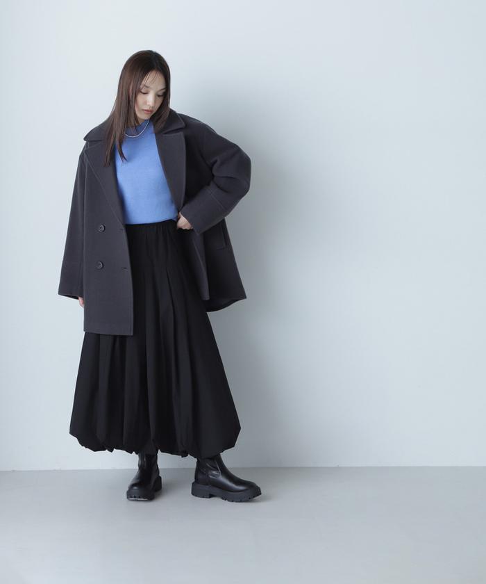 セール 10%OFF】ダブルブレストフォルムミドルコート 24AW