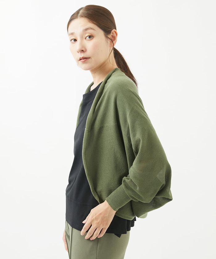 [洗える]天竺ドレープニットカーディガン GIANNI LO GIUDICE｜[洗える]天竺ドレープニットカーディガン