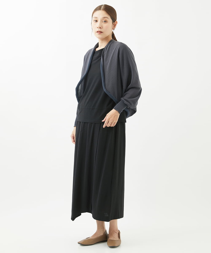 [洗える]天竺ドレープニットカーディガン GIANNI LO GIUDICE｜[洗える]天竺ドレープニットカーディガン