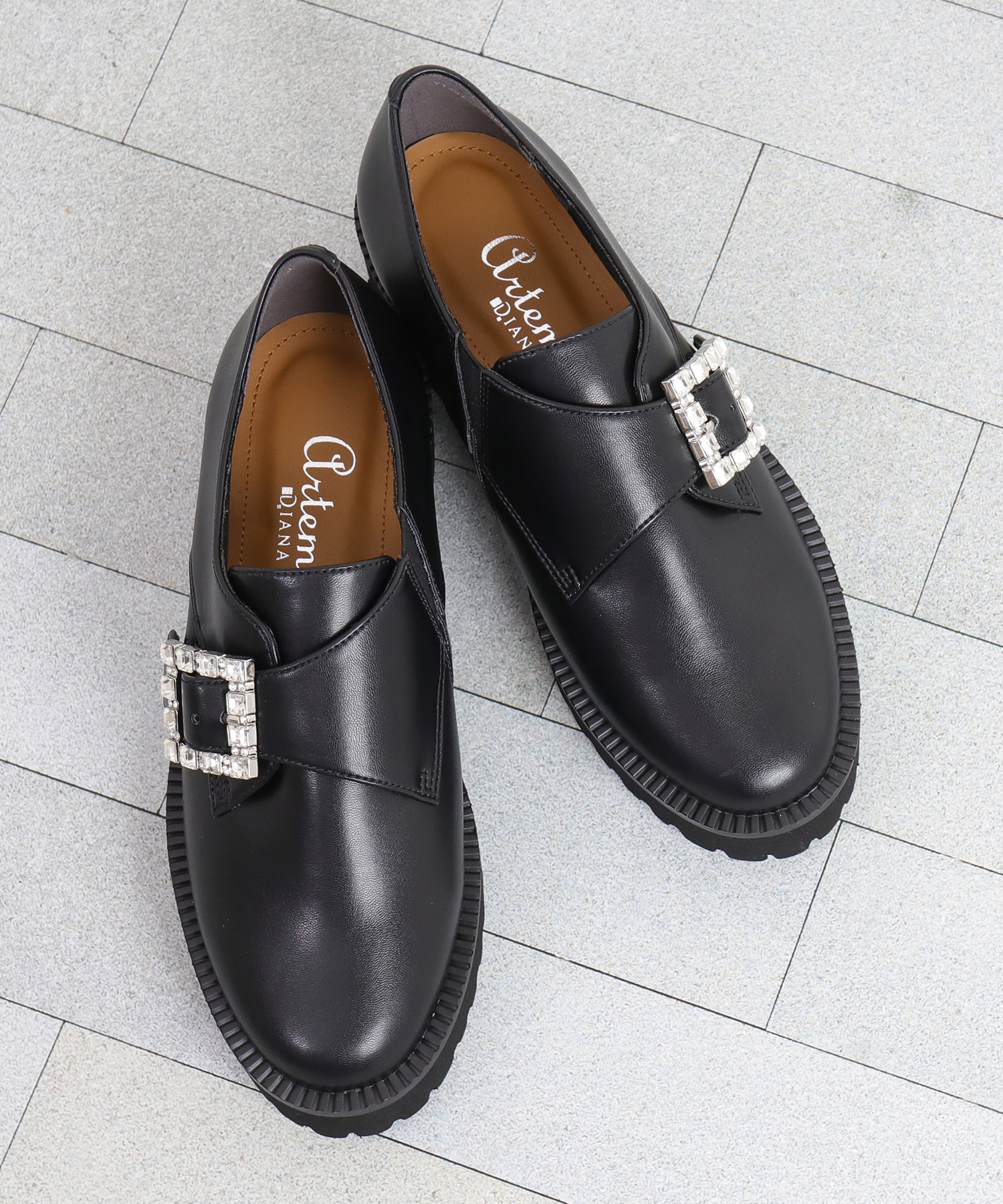 美品 DIANA ビジュー バックル ローファー セール 20%OFF】アルテミス バイ ダイアナ artemis by DIANA