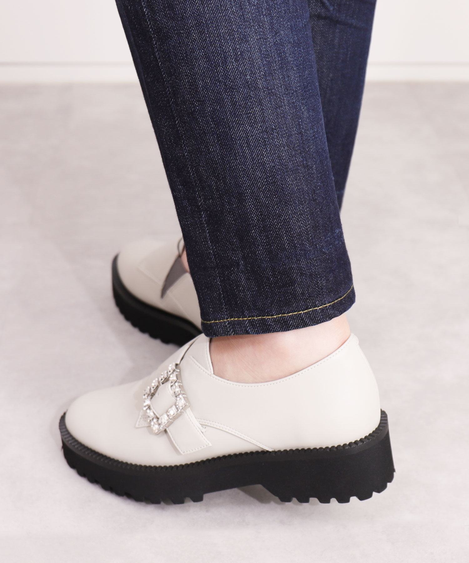 美品 DIANA ビジュー バックル ローファー artemis by DIANA｜ビジューバックル厚底ローファー | Rakuten