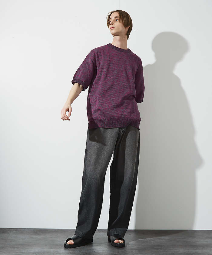 セール 30%OFF】メッシュニット スラブTシャツ / シアー素材