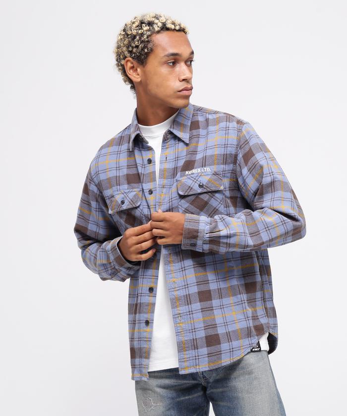 セール 30%OFF】LONGSLEEVE CHECK EMB SHIRT USAF / ロング