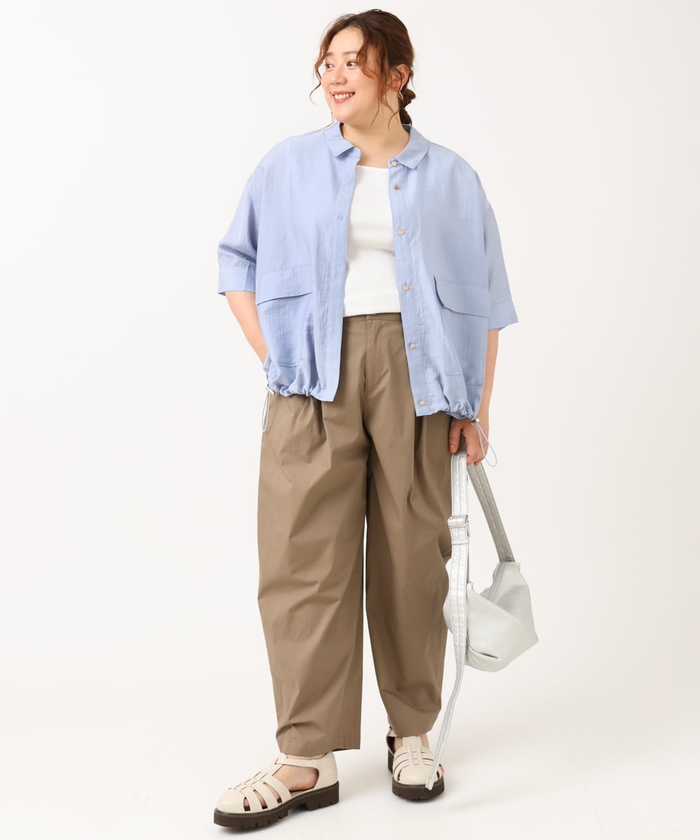 セール 20%OFF】【大きいサイズ】タックパンツ(506730219