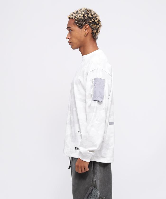 SIDE ZIP STENCIL T－SHIRT 