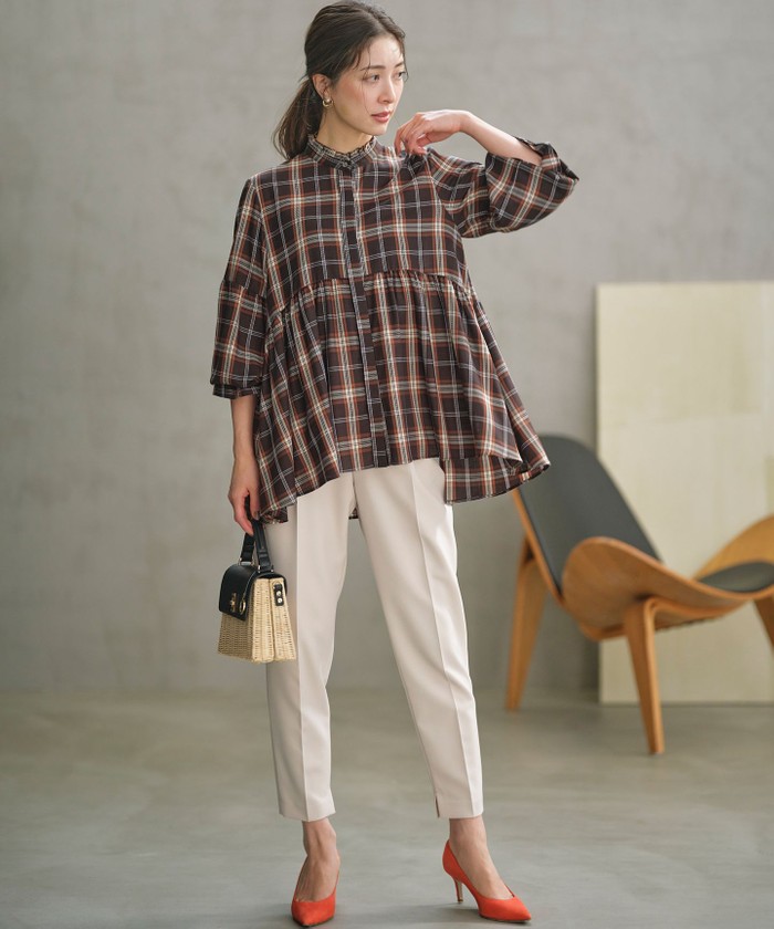 注文割引 セール 30%OFF】【WEB限定】シアーツイルチェック チュニック トップス